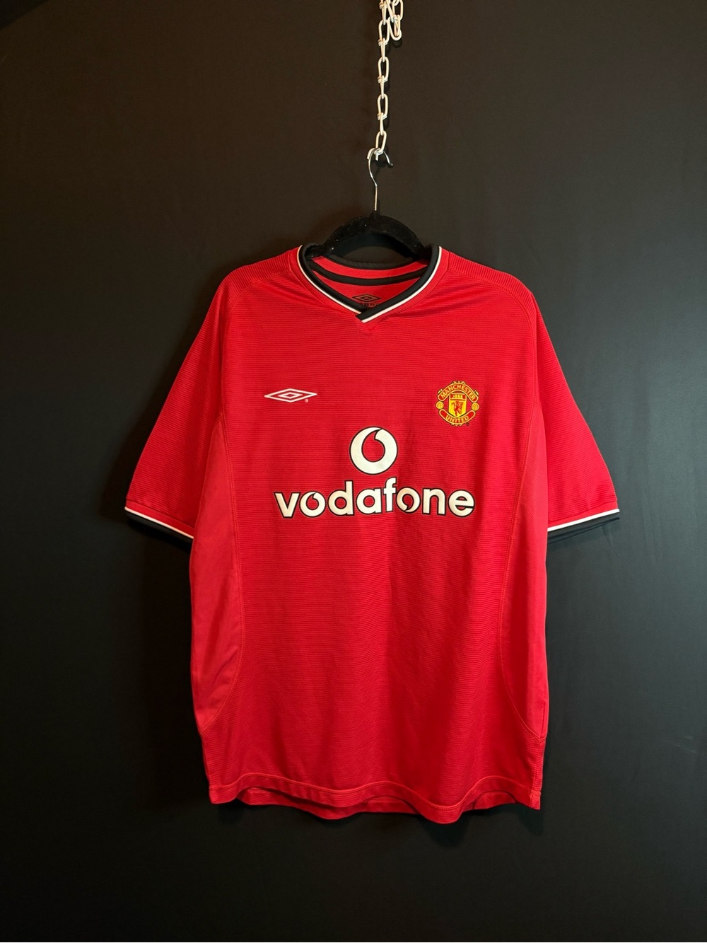 Vintage Umbro Manchester United 2000-2002 Home Soccer Jersey Vodafone Size Large